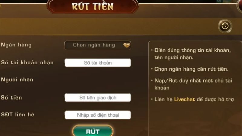 Rút tiền Tipclub nhanh chóng chỉ bằng vài thao tác