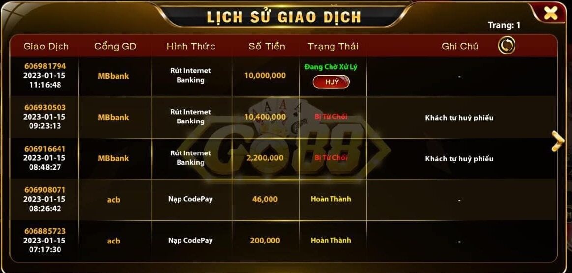 Hướng dẫn chi tiết rút tiền Go88