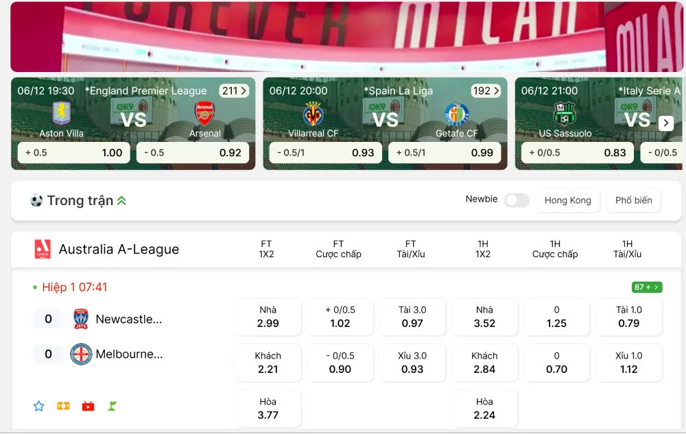 Kèo cược được cập nhật mỗi ngày theo thời gian thực