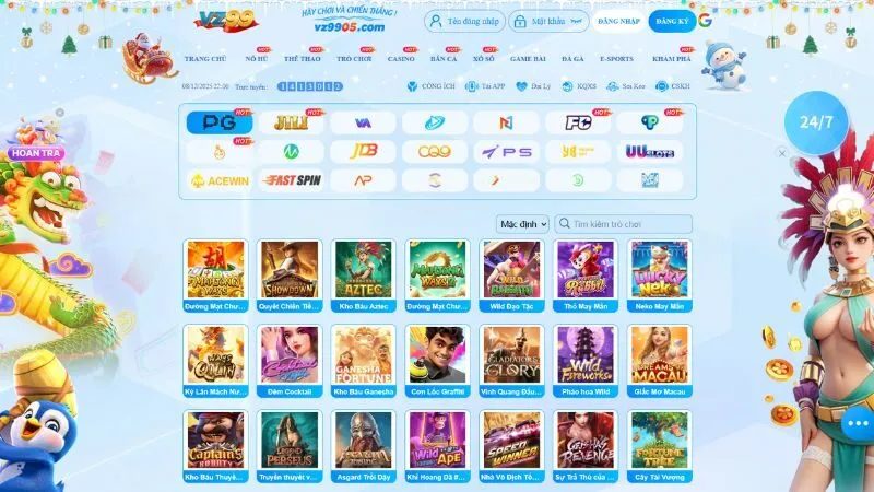 Kho game nổ hũ tại VZ99 đa dạng, phong phú