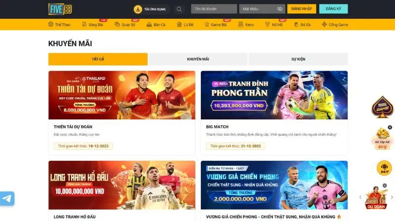 Chương trình ưu đãi bóng đá nổi bật tại nhà cái FV88