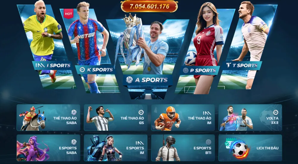 Hệ thống sảnh và các môn thể thao đa dạng tại Lucky88