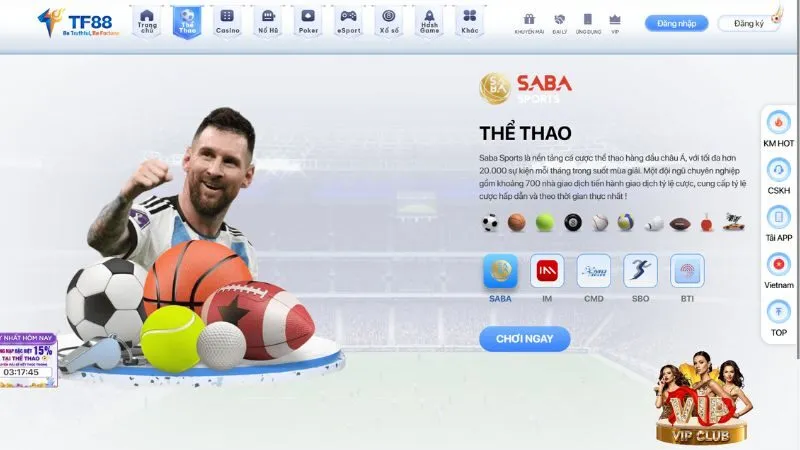 Đa dạng các sảnh cược thể thao nổi tiếng hợp tác với nhà cái TF88